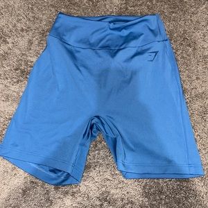 blue gym shark workout shorts with scrunch butt size medium.